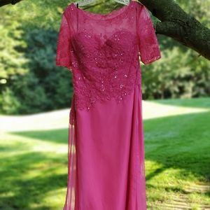 Hot pink long formal dress new with tags